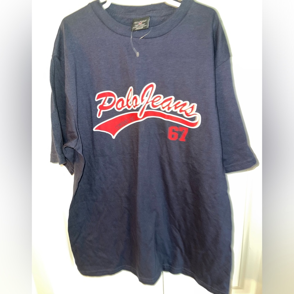 NEW Polo Jeans Co. Ralph Lauren Boys Navy Blue T Shirt Sz M 12/14